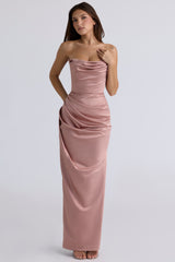 Adrienne Blush Satin Strapless Gown
