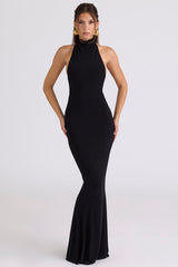 Sadira Black Backless Silhouette Maxi Dress - Limited Edition