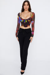 Ava Black Fold Front Trousers