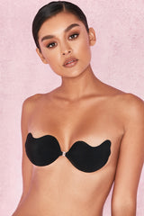 VFront Fastening Moulded Microfibre  Bra - Black