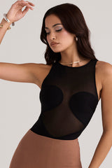 Chiara Black Sleeveless Bandage Bodysuit