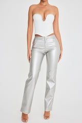 Mistress Rocks Silver Metallic Trousers - SALE