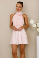 Infinite Charm Halter Mini Dress Pink