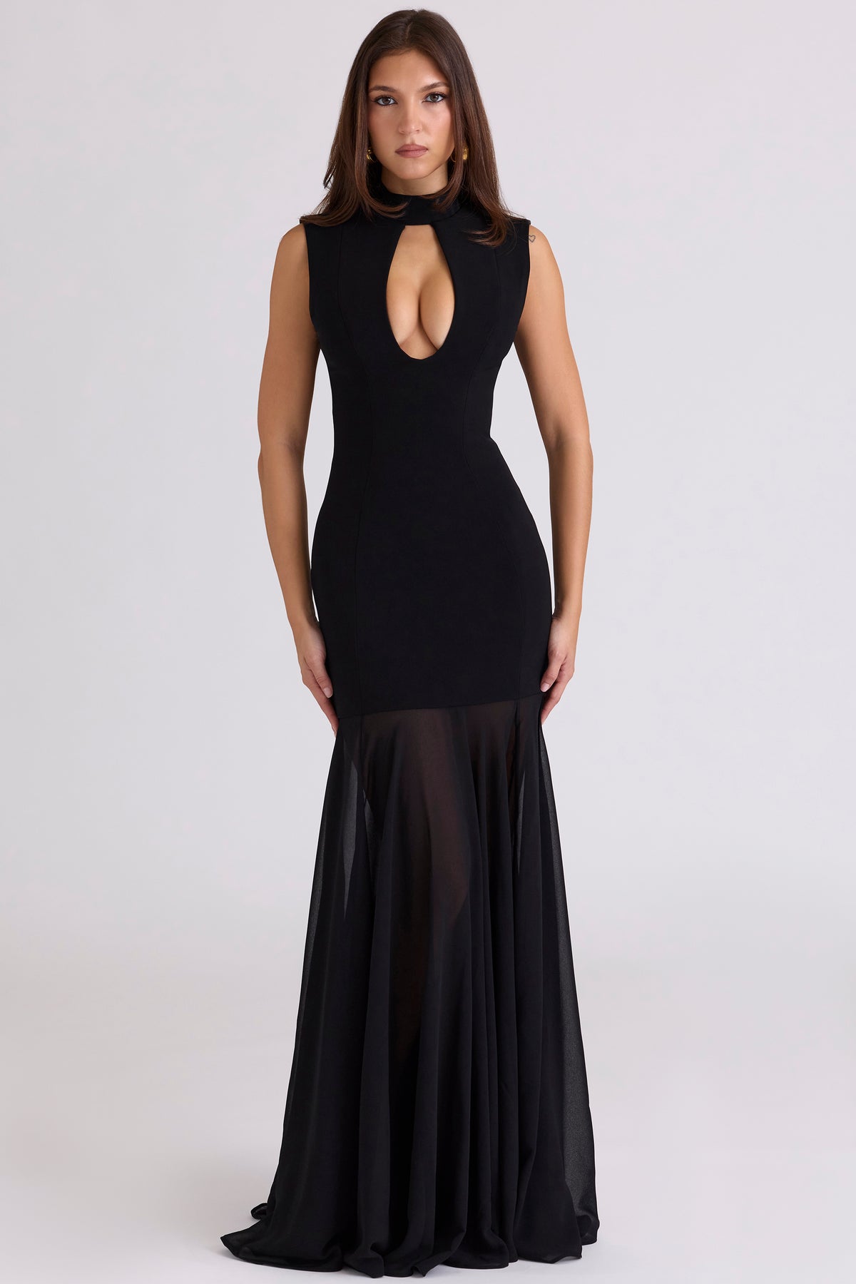 Raphaella Black Keyhole Maxi Dress