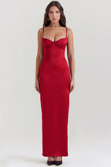 Stefania Ruby Corset Maxi Dress