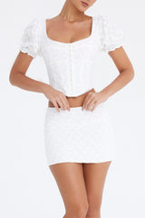 Mistress Rocks White Broderie Mini Skirt - SALE