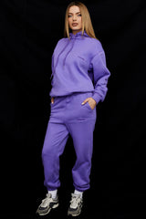 Sky Purple Fleece Back Jogging Trousers