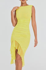 Mistress Rocks Lime Sorbet Ruffle Midi Dress - SALE