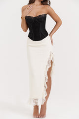 Mistress Rocks Vanilla Ruffle Maxi Skirt - SALE