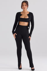 Mitzi Black Ribbed Knit Leggings - SALE