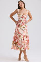 Elia Pink Peony Print Cotton Midi Sundress
