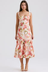 Elia Pink Peony Print Cotton Midi Sundress