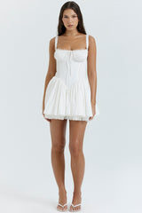 Pietra White Corset Mini Dress