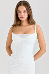 Lini White Mesh Maxi Dress