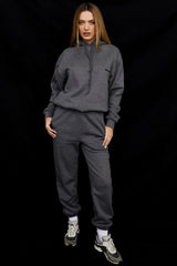 Sky Dark Grey Fleece Back Jogging Trousers