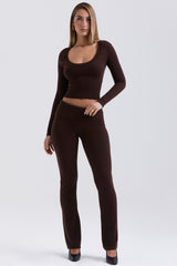 Ama Chocolate Cashmere Blend Trousers - SALE