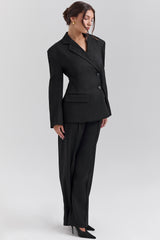 Hayden Black Wide Leg High Waist Tailored Trousers