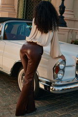 Adara Chocolate Vegan Leather Trousers