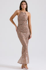 Giada Rose Gold Embroidered Sequinned Gown