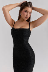 Calla Black Pearl Embellished Maxi Dress