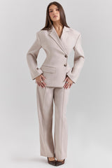 Hayden Beige High Waist Tailored Trousers