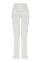 Mistress Rocks Off White Vinyl Trousers - SALE