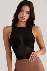 Chiara Black Sleeveless Bandage Bodysuit