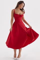 Carmen Red Rose Bustier Sundress