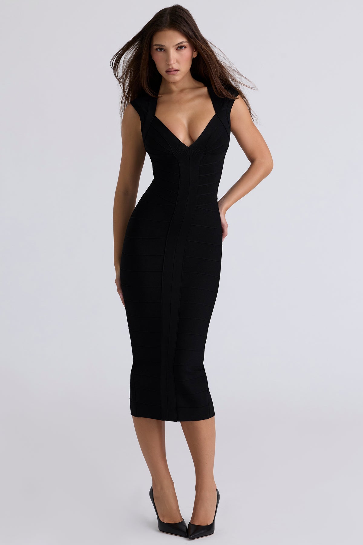 The Icon Black Bandage Midi Dress