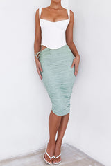 ArdentMistress Rocks  Sage Gathered Midi Skirt - SALE