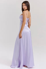 Anabella Orchid Lace Up Maxi Dress