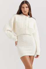 Salilah Cream Chenille Blend Bomber Jacket - SALE