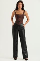 Rafa Antique Copper Satin Longline Corset