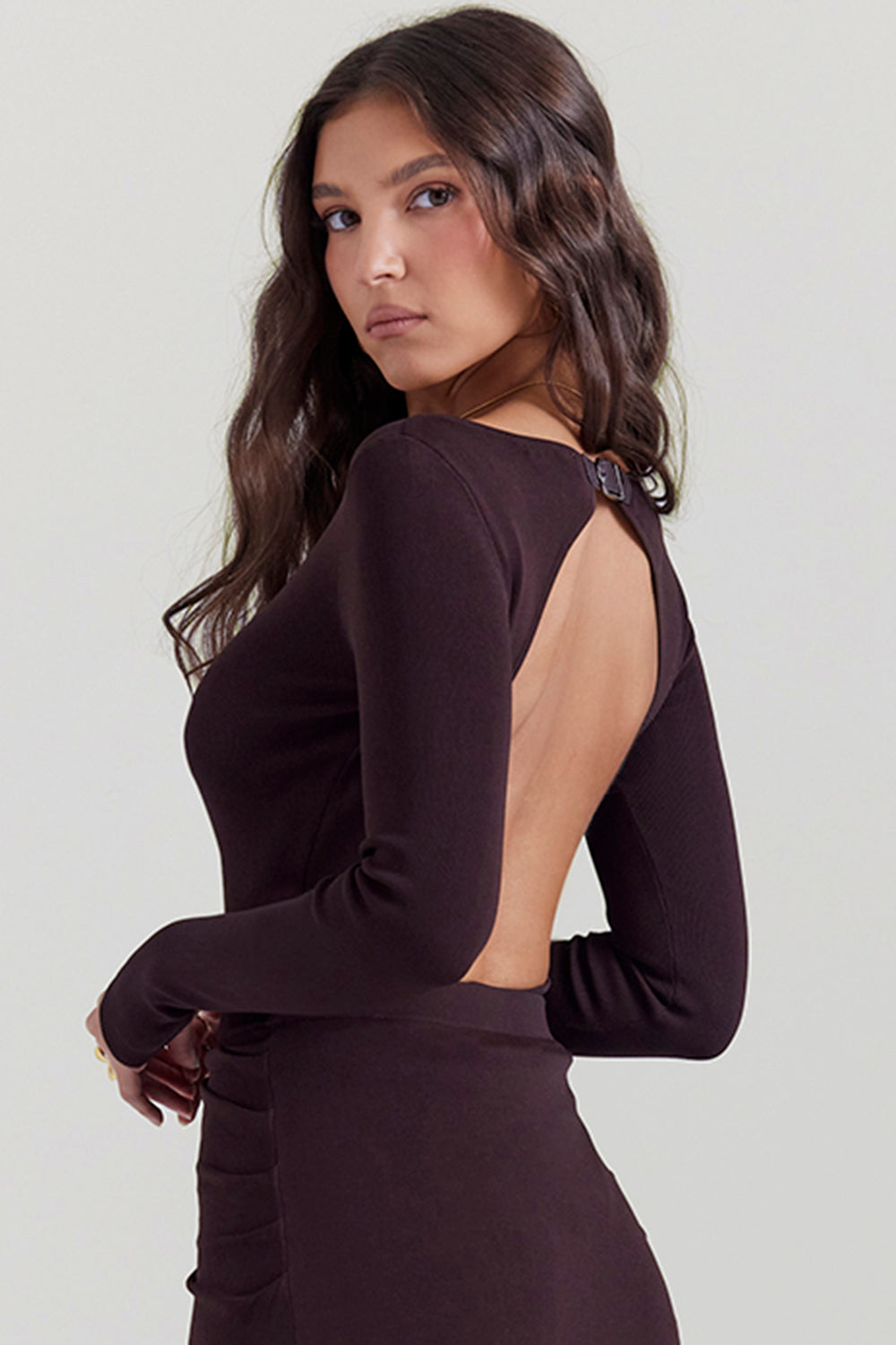 Inoe Espresso Open Back Bodysuit - SALE