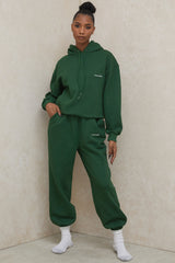 Sky Green Fleece Back Jogging Trousers
