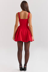 Bunny Holly Red Crepe Mini Dress