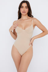 Sculpting Thong Bodysuit Almond