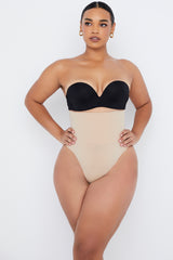 Sculpting High Waist Thong Almond