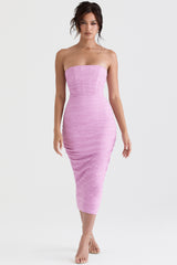 Tana Pink Strapless Corset Midi Dress