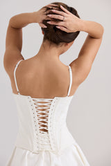 Cadie White Cotton Corset Top