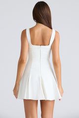 Amelie Vintage Ivory Stretch Crepe Mini Dress