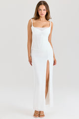 Lini White Mesh Maxi Dress