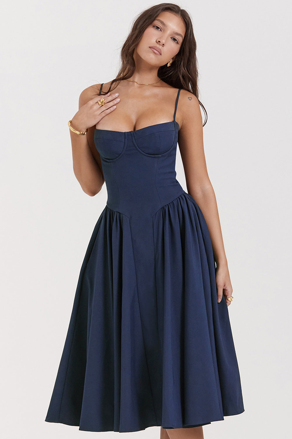Samaria French Navy Corset Sundress