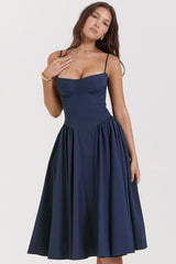 Samaria French Navy Corset Sundress