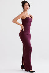 Lani Merlot Corset Maxi Dress