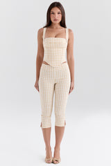 Carella Gingerbread Gingham Capri Trousers