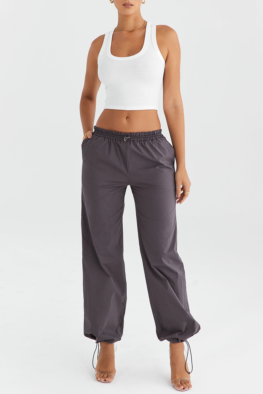 Mistress Rocks Slate Parachute Trousers - SALE