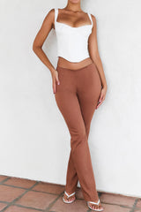 Mistress Rocks Walnut Skinny Flare Trousers - SALE