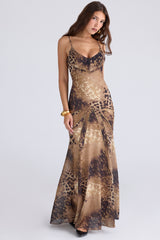 Sacha Leopard Print Georgette Panelled Maxi Dress - Limited Edition