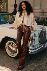 Adara Chocolate Vegan Leather Trousers